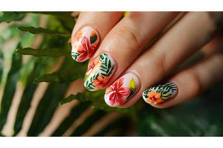 Tropical Blossom Nail Art Design, a Beauty & Fashion Photo by Lermont51