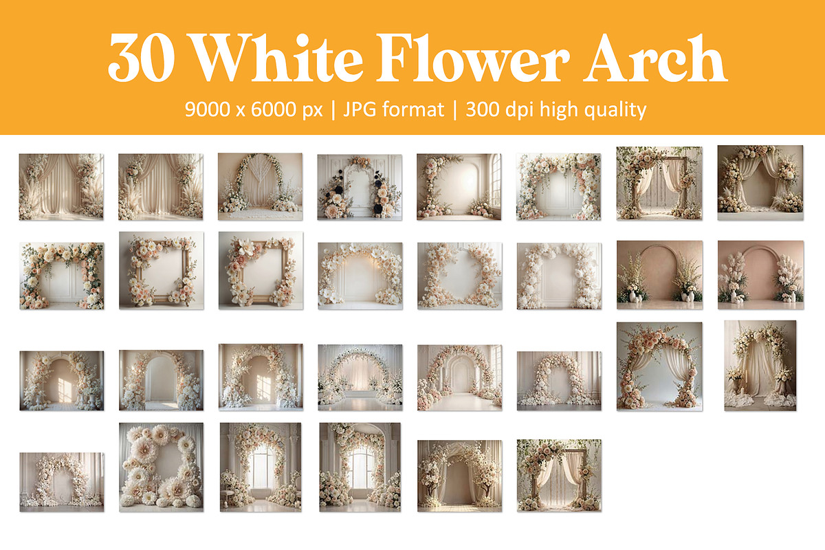 White Flower Arch Backdrops, a Background Graphic by DreamyOverlay (Photo 4 of 5)