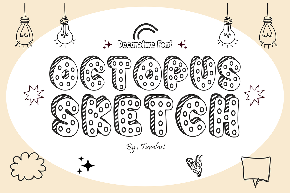 Octopus Sketch - Quirky Font, a Sans Serif Font by KiddoGlyphs Studio (Photo 1 of 5)