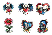 skeleton valentine bundle sublimatio, an Illustration by CreationArt (Thumbnail 2 of 5)