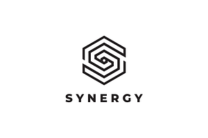 Synergy - Hexagon Letter S Logo