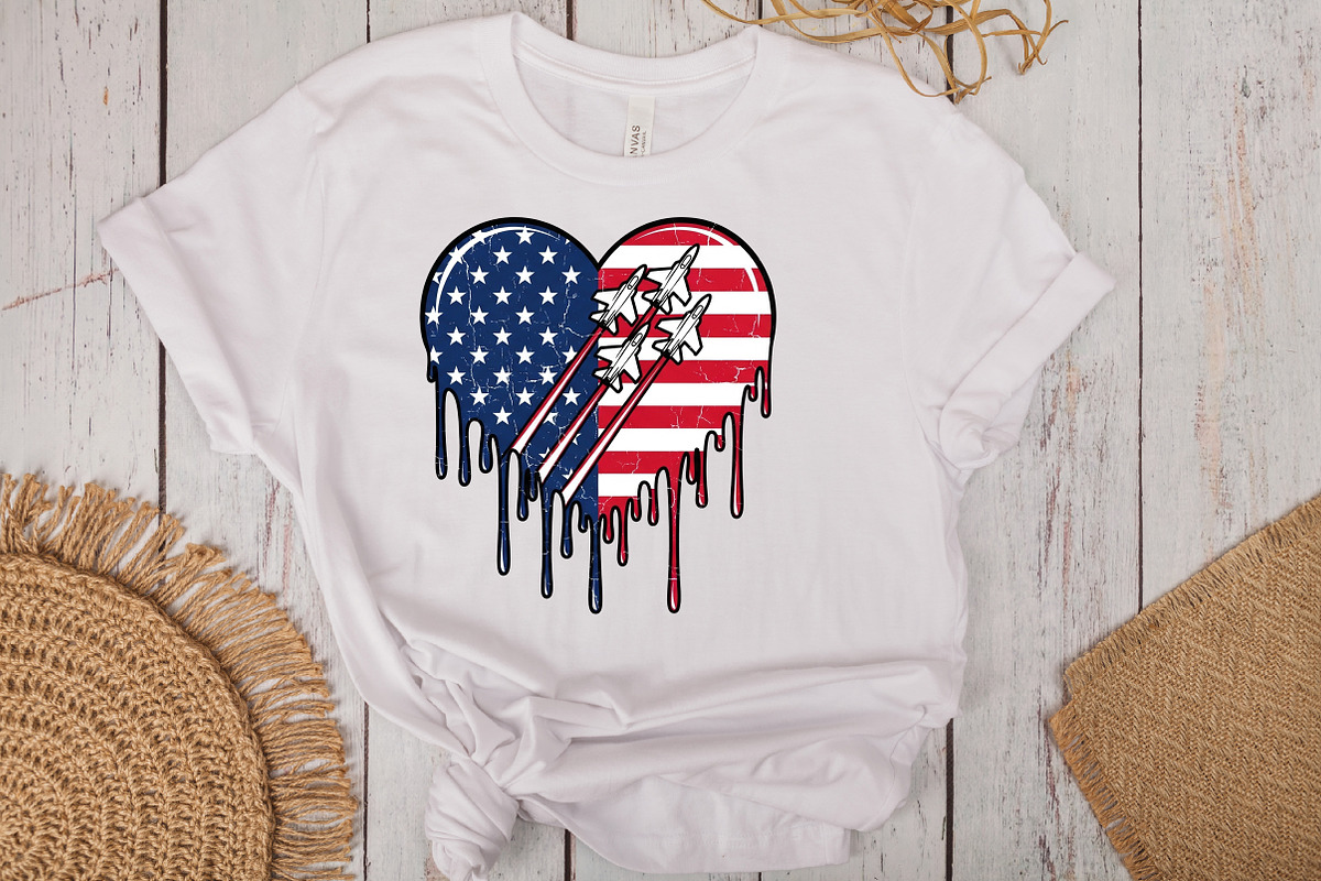 Patriotic Jet Heart 4th of July Png, an Illustration by CraftArtStudio (Photo 2 of 4)