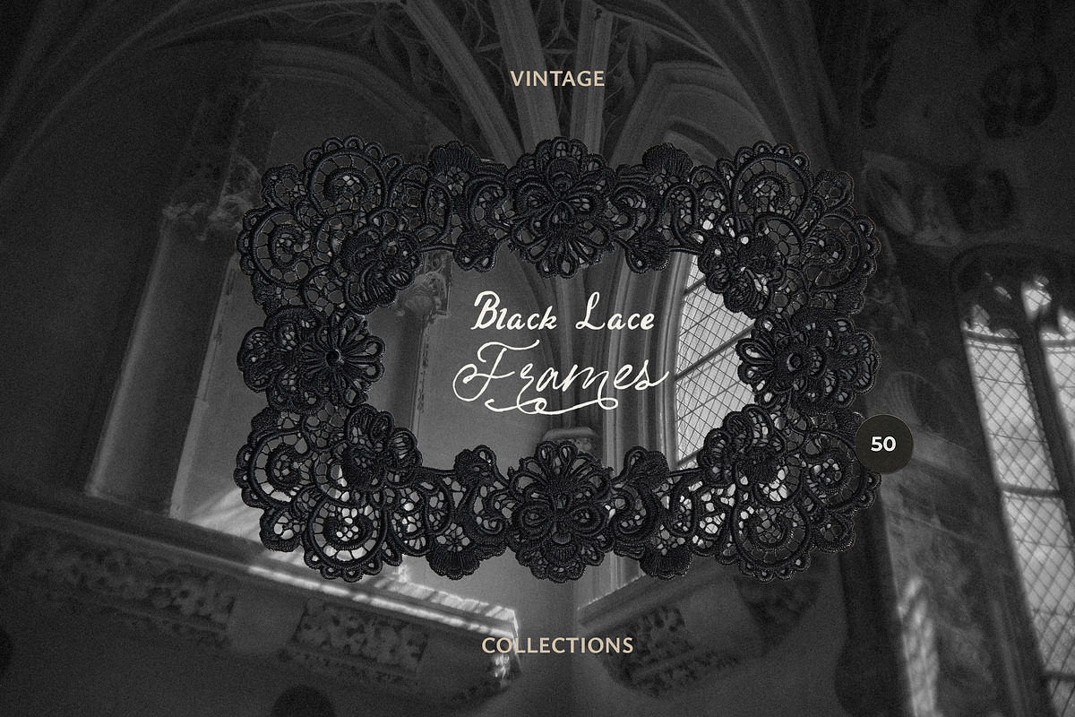 Vintage Black Lace Frames & Doilies, an Object Graphic by Lana Elanor (Photo 17 of 20)