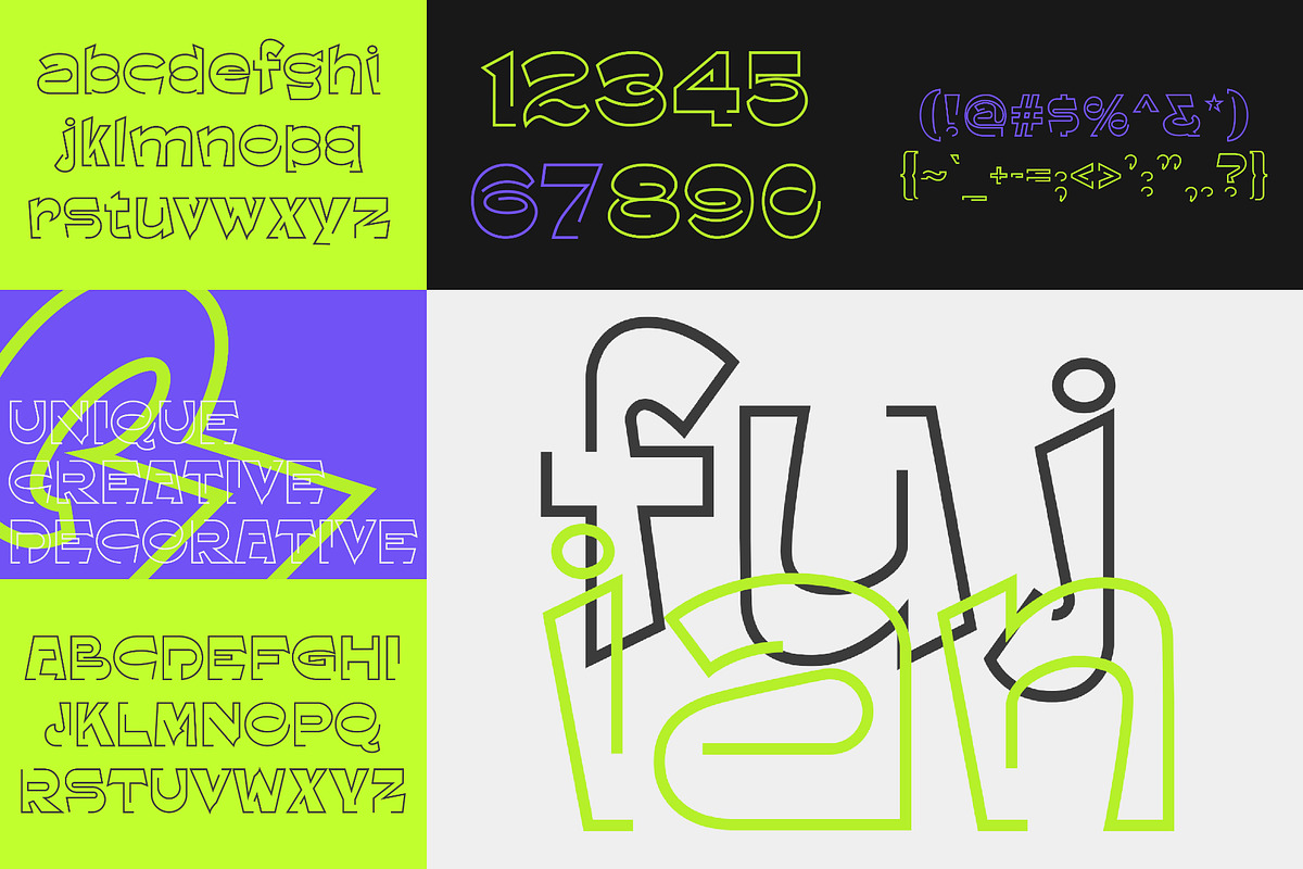 Outline Font Bundle - 34 Fonts!, a Sans Serif Font by HipFonts (Photo 6 of 17)