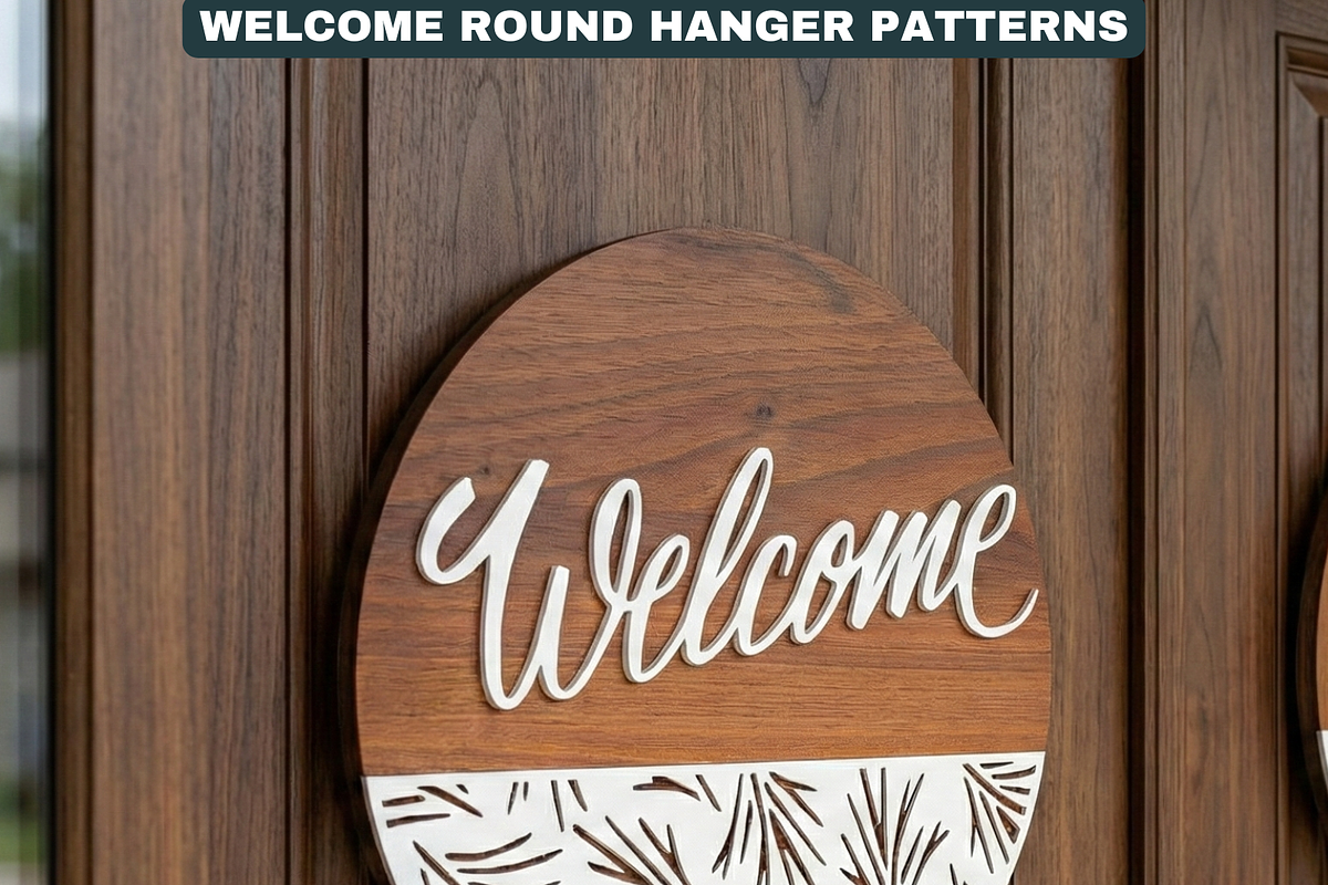 Round Door Hanger Welcome Sign Desig, a Graphic by AtacanDigital (Photo 5 of 12)