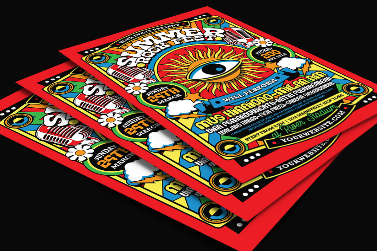 Retro Summer Rock Music Fest, a Flyer Template by Muhamad Iqbal hidayat (Photo 4 of 4)