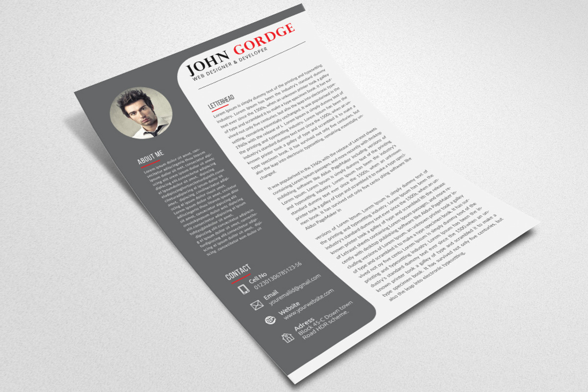 Professinal Job CV Resume Template, a Resume Template by Psd Templates