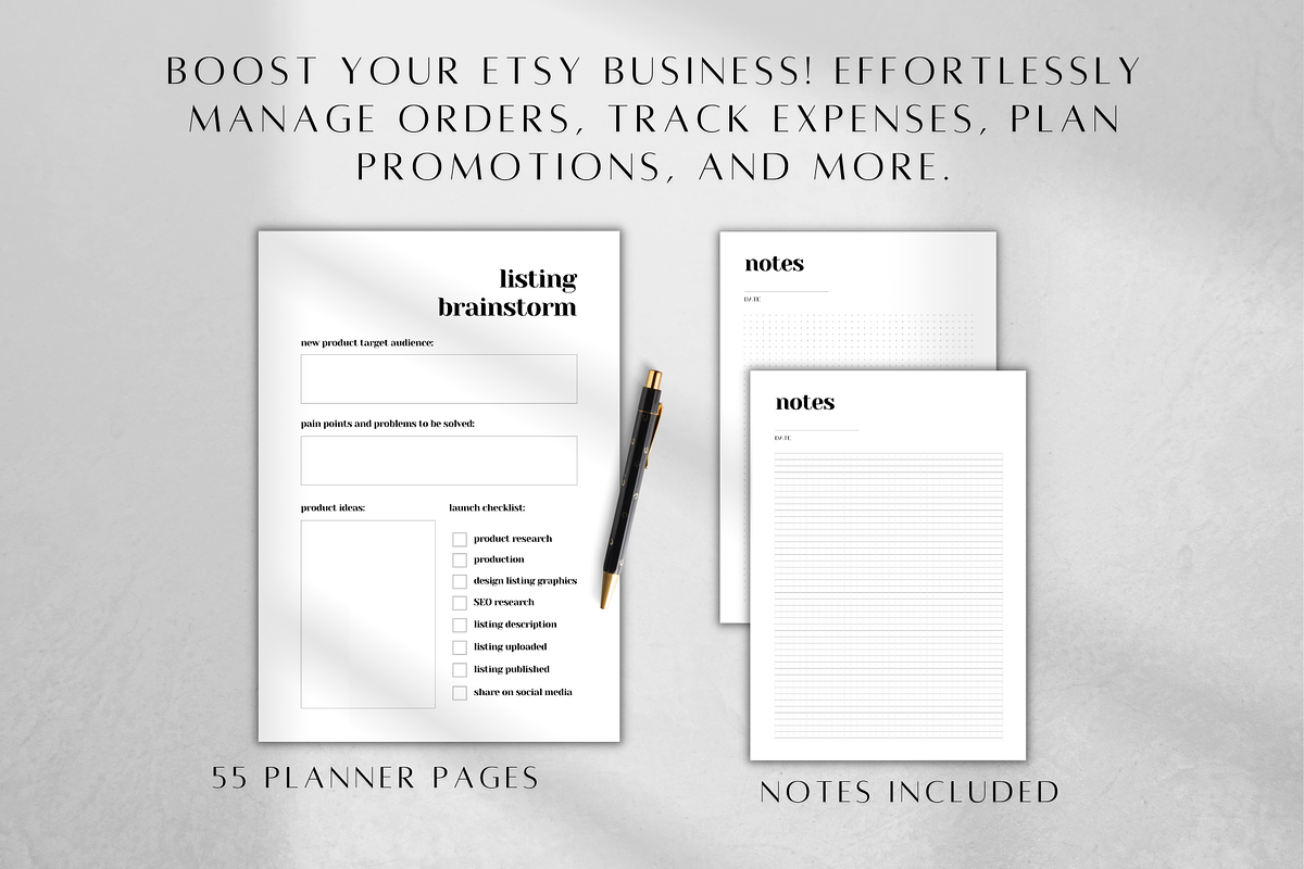 Printable Etsy Business Planner, a Stationery Template by BRANDcontent (Photo 3 of 6)