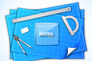 7 blueprint architect backgrounds, an Illustration by LineTale (Thumbnail 5 of 5)