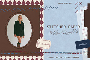 Stitched Paper Vellum Collage Kit, an Object Graphic by Anzhelika