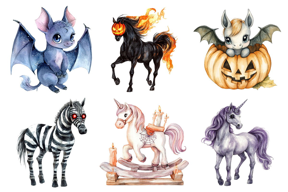 Halloween Horses Clipart, an Illustration by Daily.Designs (Photo 3 of 5)