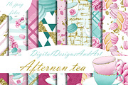 Afternoon tea pattern, an Illustration by DarinaDigital