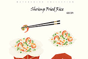 Fried Rice Watercolor Recipe Set, a Food Illustration by Sunshine Art (Thumbnail 7 of 13)