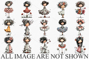 Whimsical Flower Girl Clipart Bundle, an Illustration by Canvas Craft (Thumbnail 3 of 7)