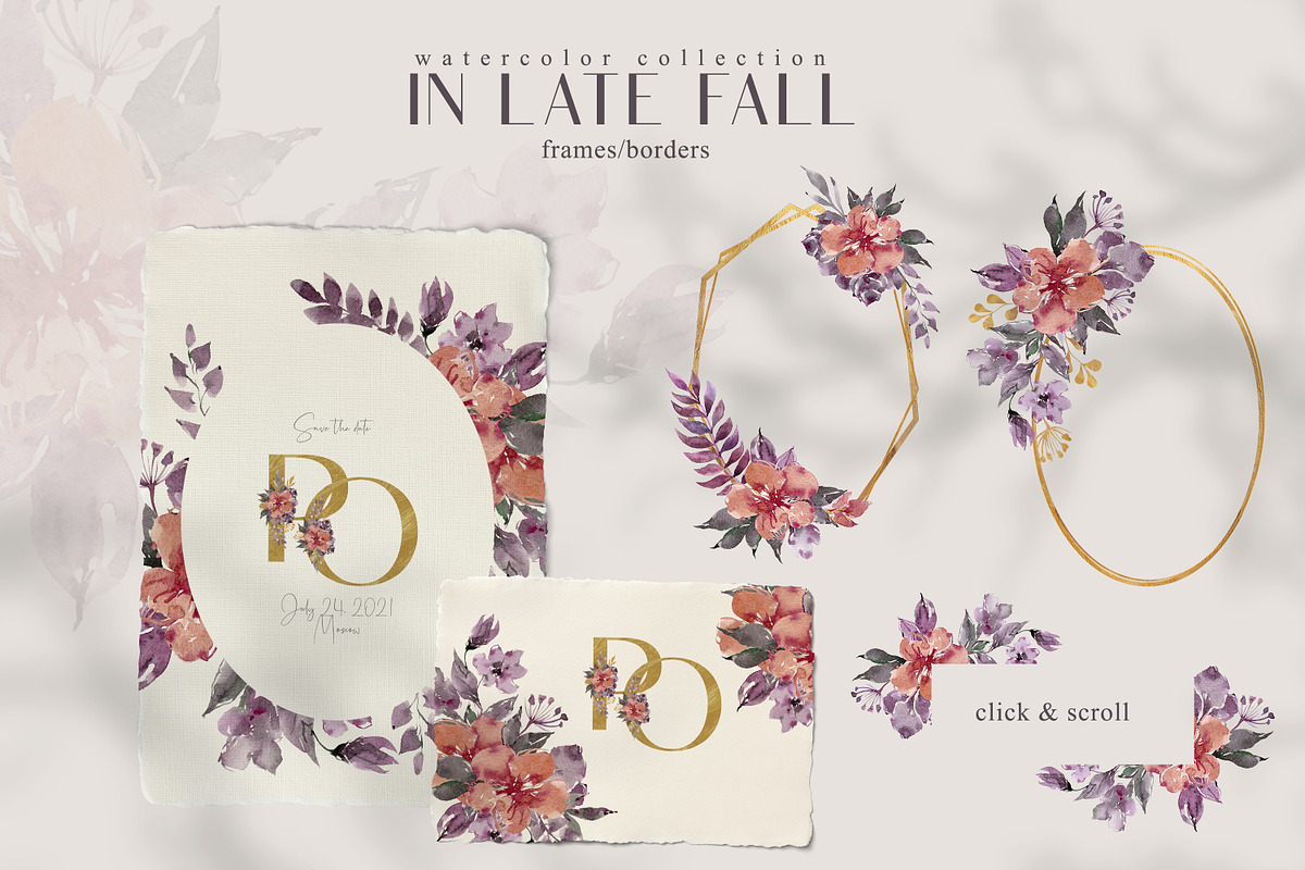 Watercolor AUTUMN FLORAL collection, an Illustration by Tiana Geo (Photo 3 of 9)