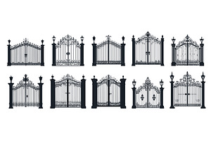 Iron gates with decorative elements, an Illustration by Valerie Bodnar