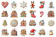 Gingerbread Houses Clipart, an Illustration by SinaCreation (Thumbnail 2 of 7)