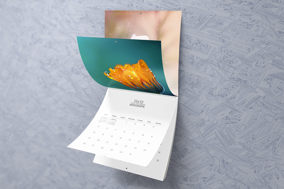 12″x12″ Wall Calendar Mockups, a Mockup by Vectogravic Design (Photo 4 of 8)
