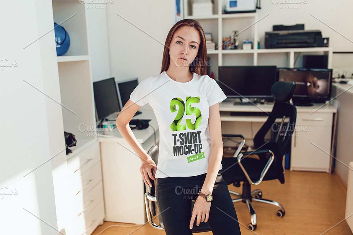 25 T-Shirts Mock-Up (Part 3), a Shirt Mockup by Freeman Studio (Photo 14 of 32)