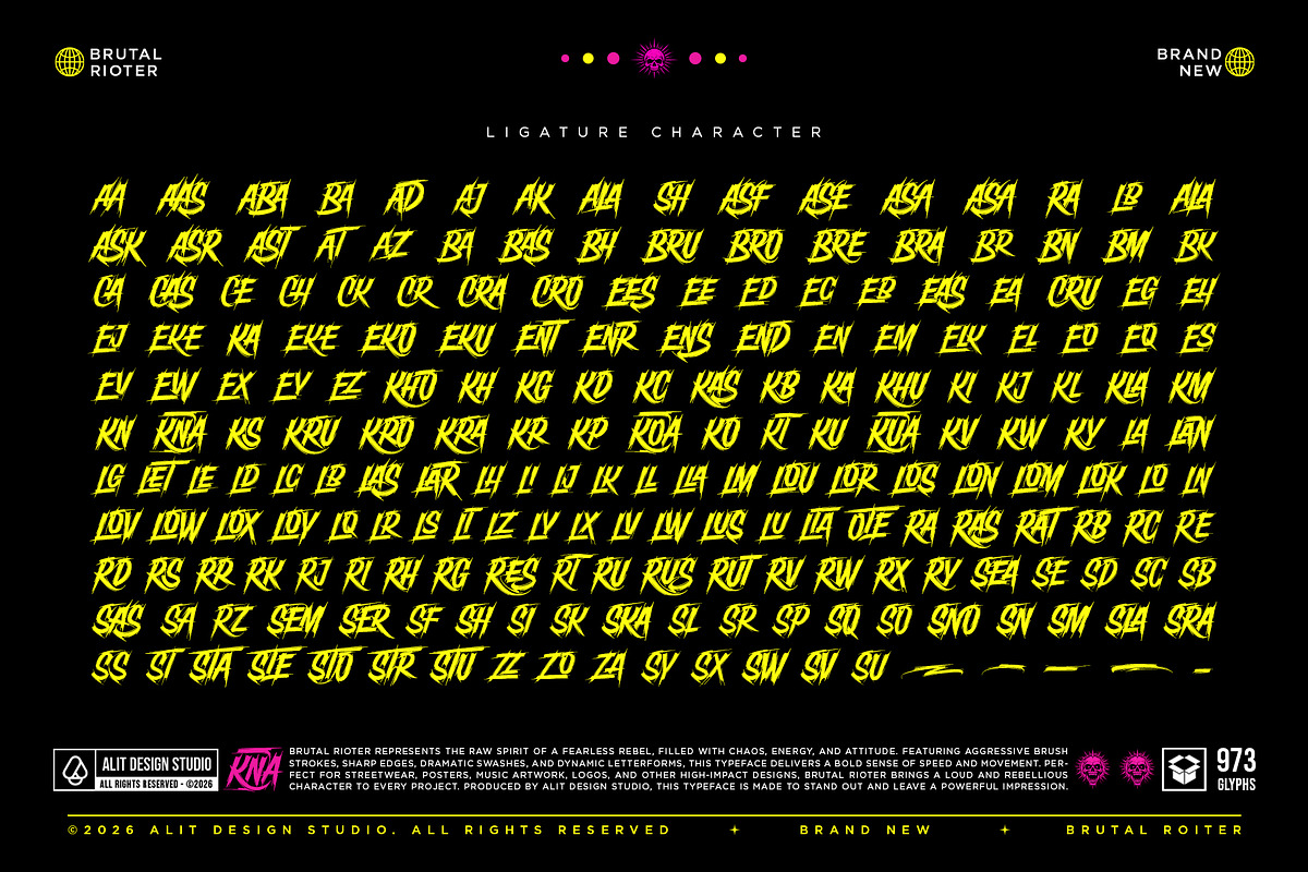 Brutal Rioter Typeface, a Script Font by alit design (Photo 4 of 20)