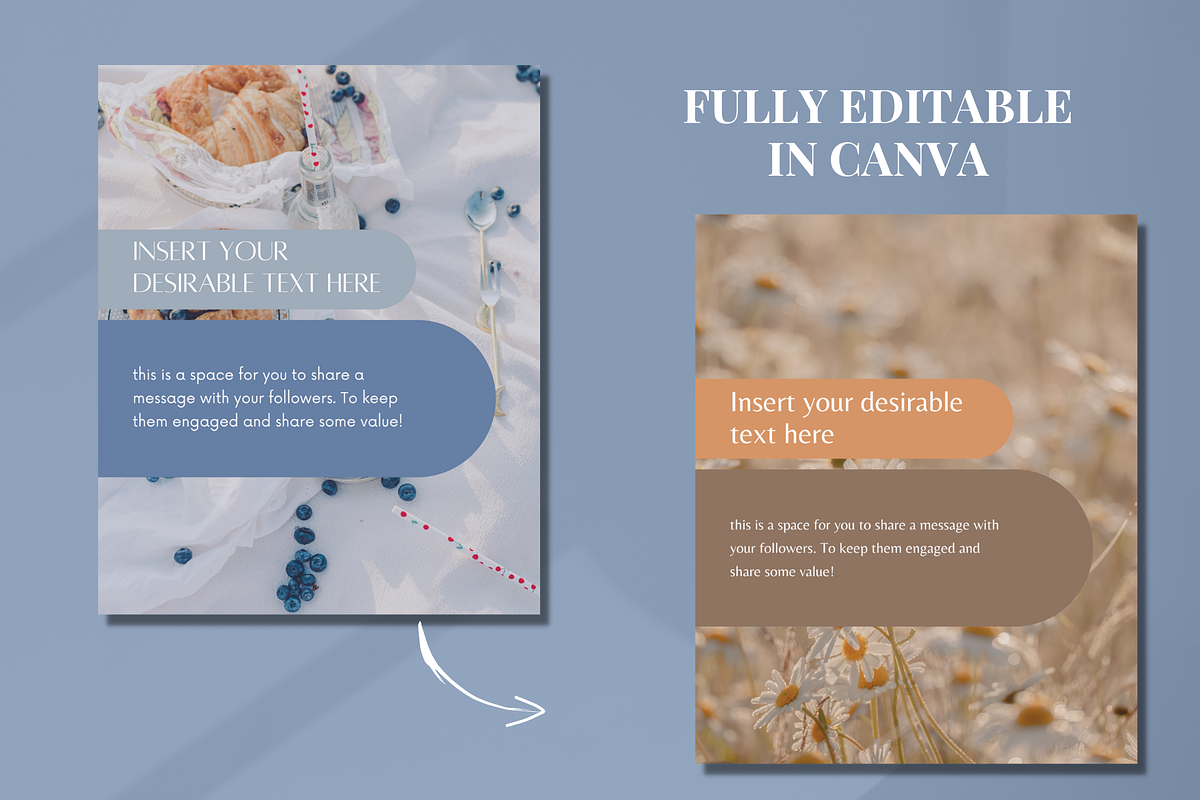 250 Blue Instagram Templates, a Social Media Template by SociallyyCreative (Photo 4 of 10)