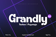 Grandly - Tech Futuristic Font, a Sans Serif Font by QR Design Studio (Thumbnail 1 of 12)