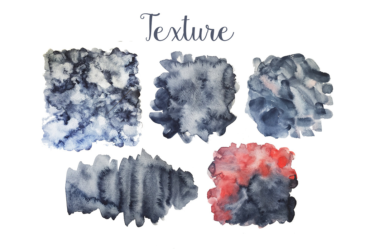 Watercolor Elements Bundle, a Texture Illustration by studio m (Photo 9 of 9)