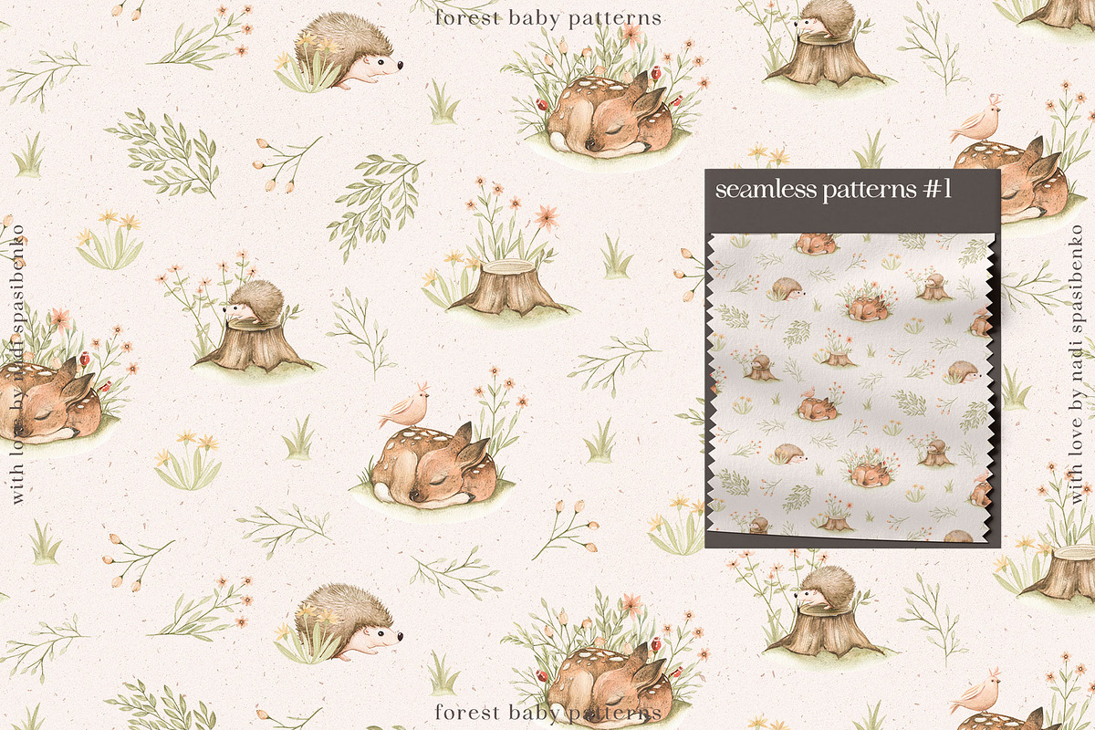 Forest Baby Patterns, a Pattern Graphic by Artcoast Fonts