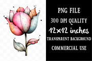 Whimsical Spring Tulip Flower Clipar, an Illustration by Designking (Thumbnail 4 of 5)