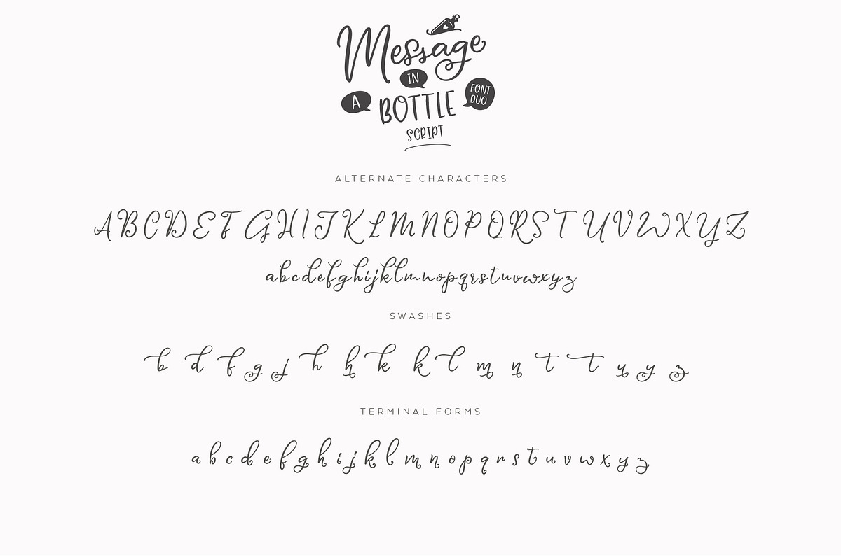 Message In A Bottle Font Duo, a Script Font by Ayca Atalay (Photo 16 of 19)