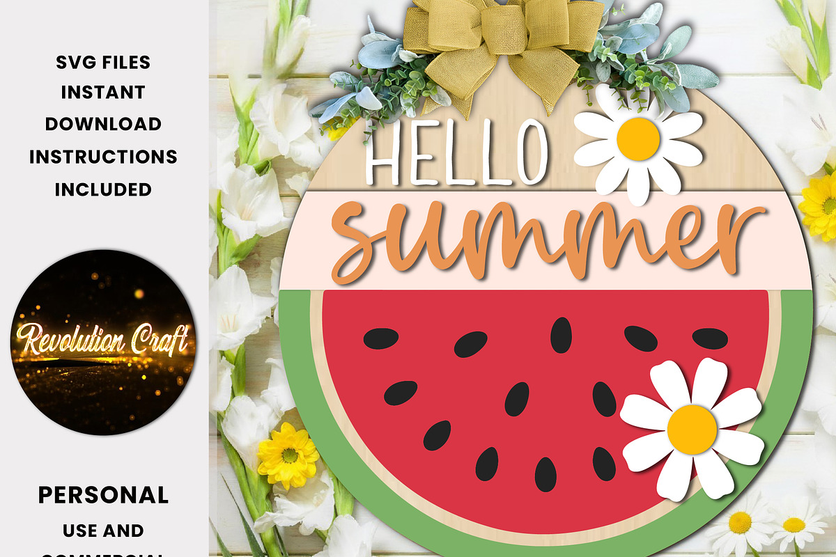 Hello Summer Watermelon Sing SVG, a Graphic by OK Design (Photo 2 of 3)