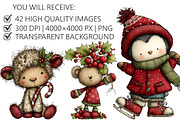 Whimsical Christmas Animal Clipart, an Illustration by Pixels.Craft (Thumbnail 3 of 6)