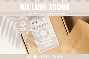 Box Label Sticker Template, a Stationery Template by SunshineStudioBoutique