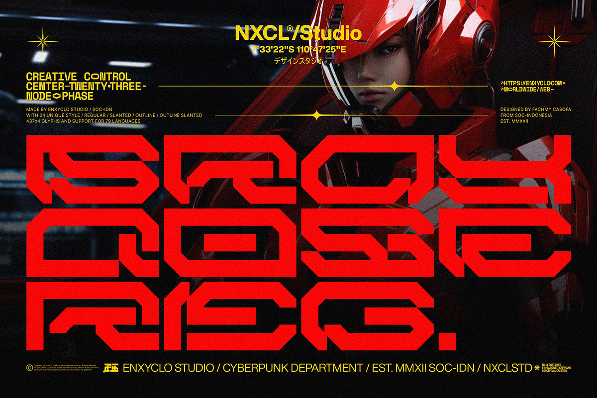 NCL BRAYQOSE - Cyberpunk Font, a Sans Serif Font by Enxyclo Studio (Photo 1 of 13)