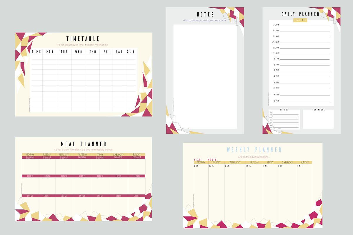 32 Printable Planners, a Stationery Template by Outline Design (Photo 14 of 14)