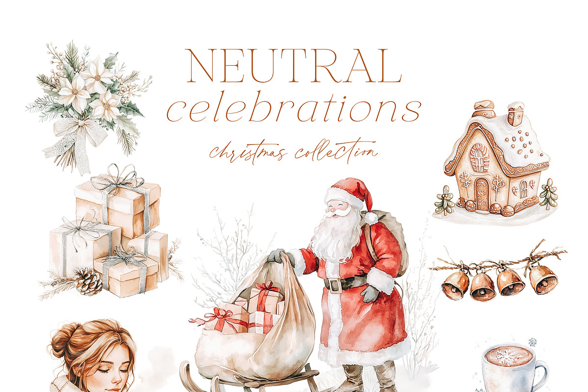 Watercolor Christmas Graphics, a Seasonal Illustration by studioequinox (Photo 4 of 8)