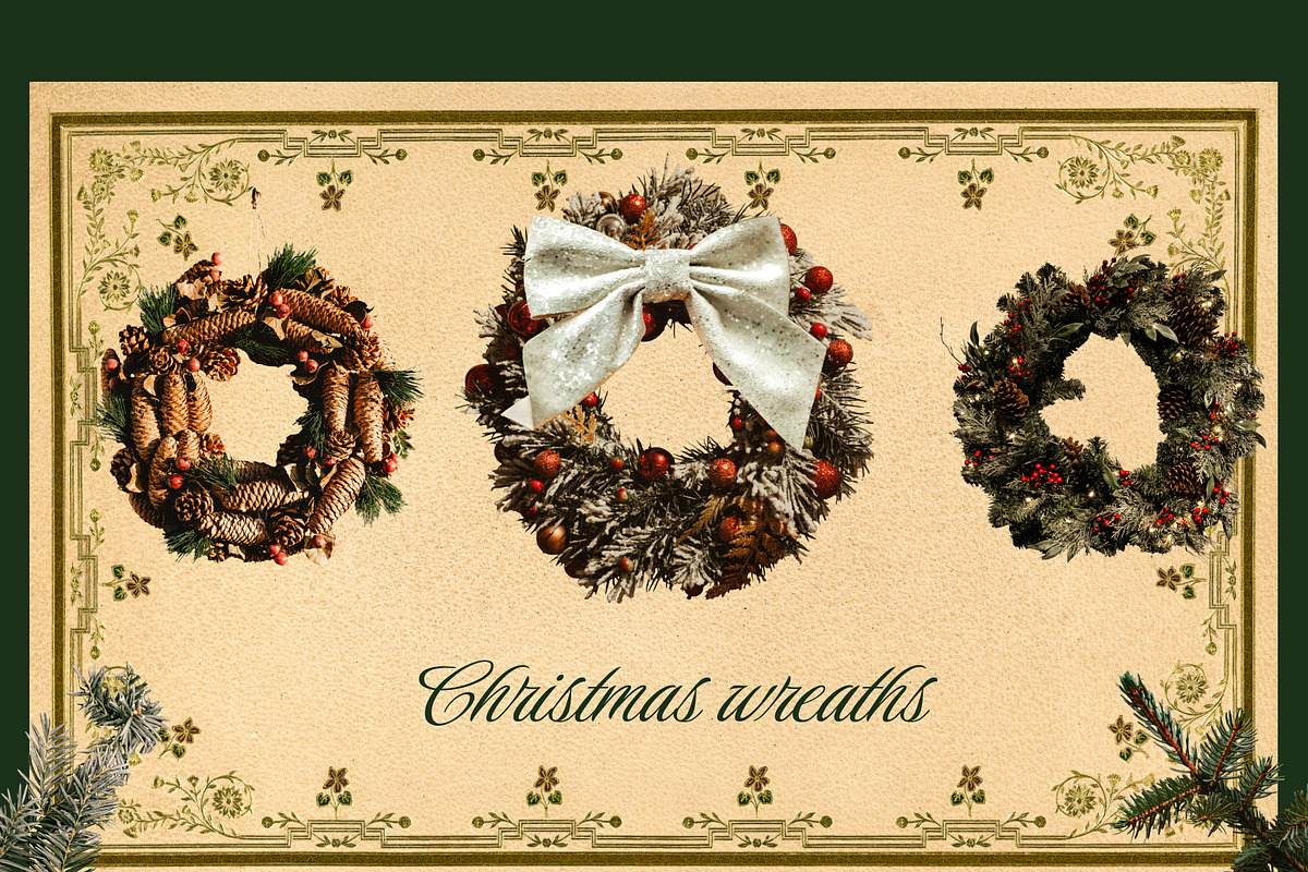 Merry Vintage Christmas Set, an Object Graphic by Anzhelika (Photo 2 of 9)