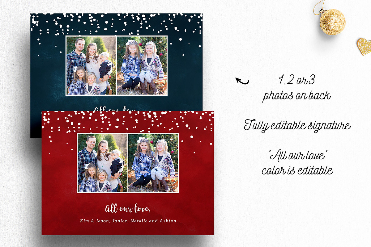 Christmas Card Photoshop Template, a Card Template by Nifty Template Studio (Photo 7 of 12)