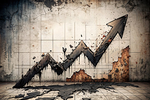 Oil prices chart energetic crisis conceptual illustration, a Finance Illustration by DanFLCreativo