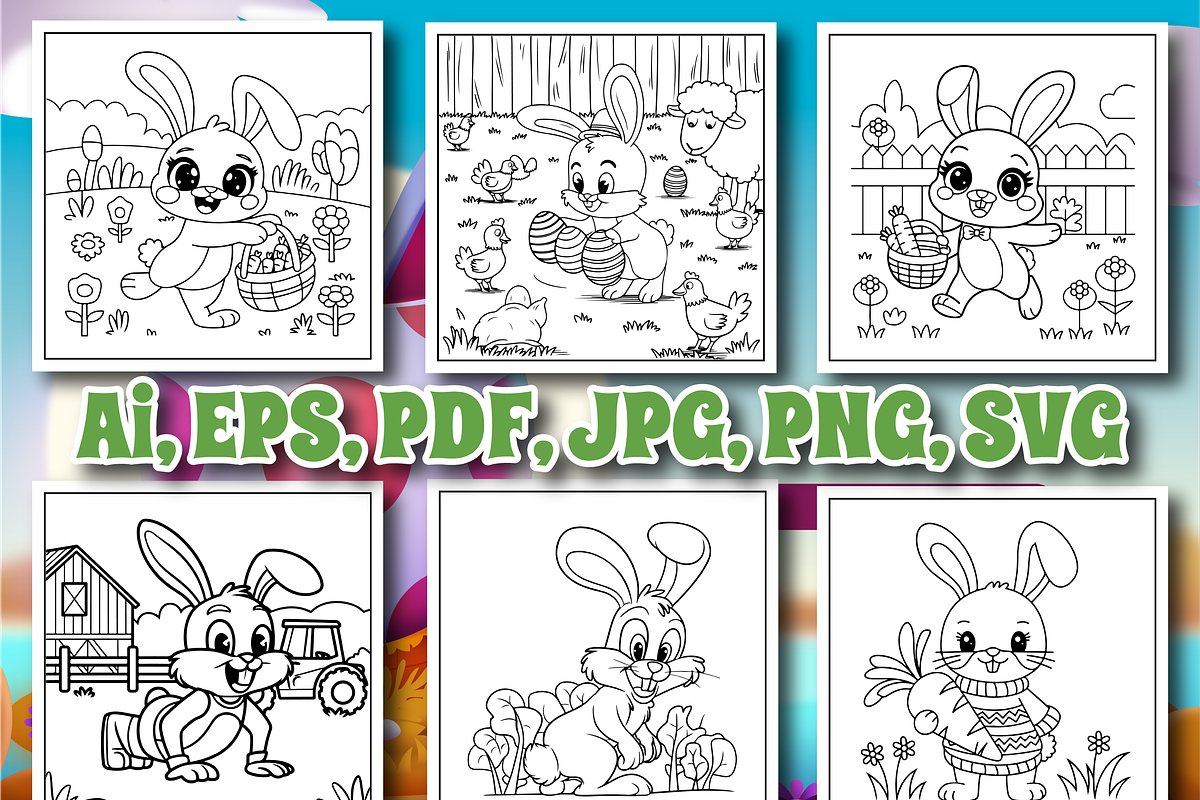 Rabbit Farmer Coloring Pages for Kid, an Animal Illustration by Design Zone (Photo 4 of 5)