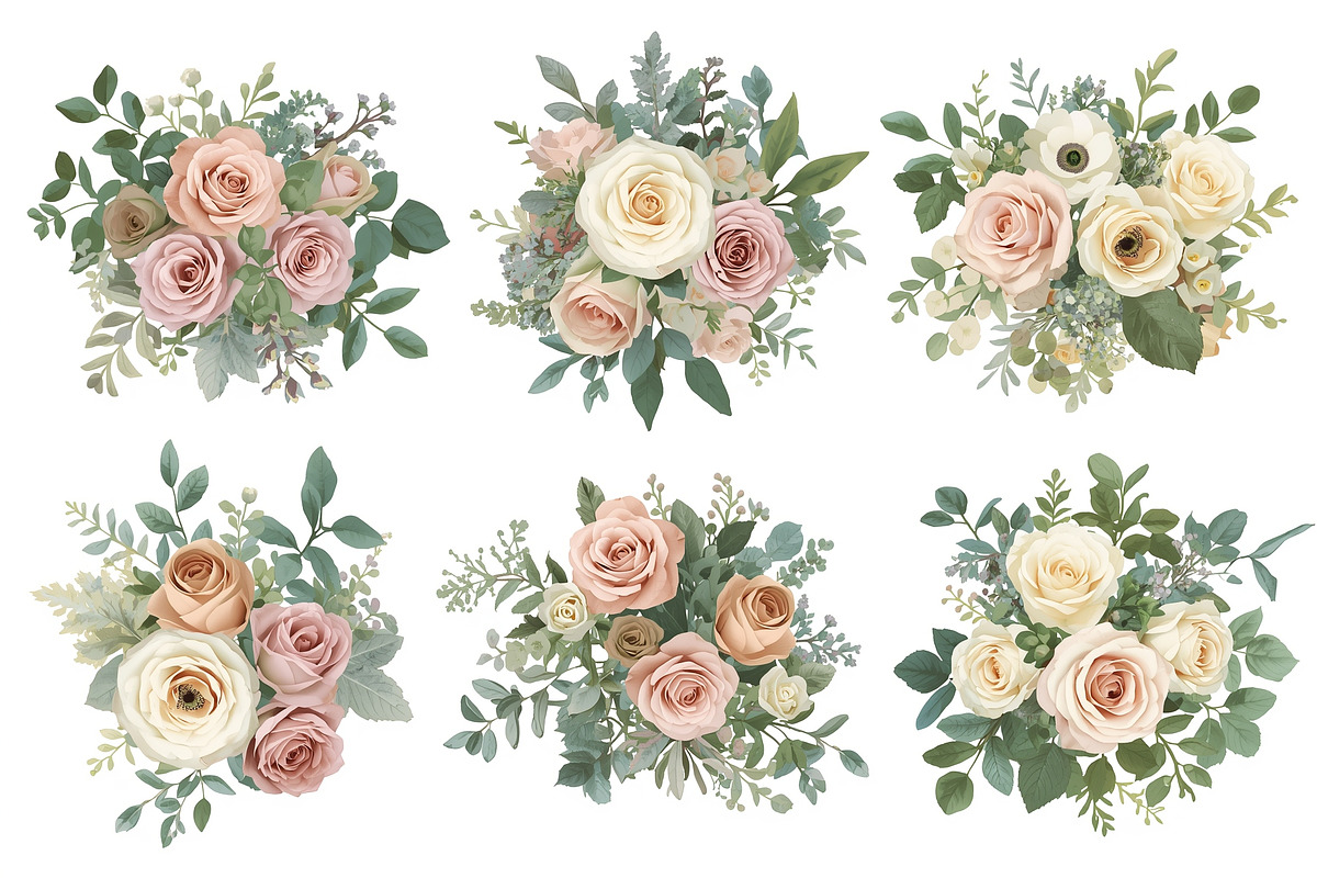 Blush Floral Watercolor Bundle, an Illustration by musafir_fashion (Photo 12 of 13)