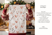 Christmas Tea Towel Mockup, a Household Mockup by EmpaviMockups (Thumbnail 5 of 6)