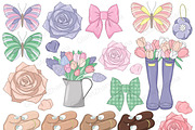 Spring Clipart, a Seasonal Illustration by GlamArtZhanna (Thumbnail 2 of 5)