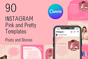 90 Canva Pretty Pink Theme Instagram, a Social Media Template by Emerald Eyes Design (Thumbnail 3 of 4)