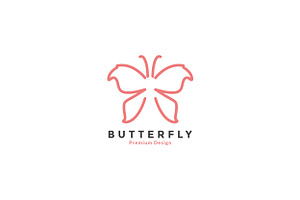 Butterfly Modern Logo Unique Line