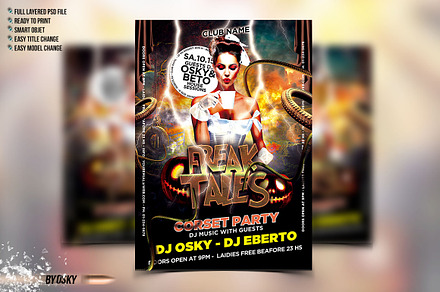 Freak Tales Halloween Flyer