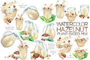 Watercolor hazelnuts and milk, a Food Illustration by Ekaterina Glazkova (Thumbnail 4 of 10)