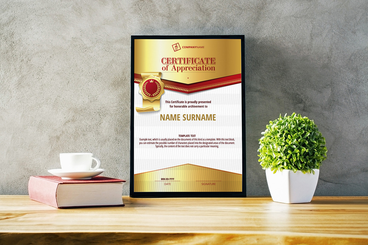 Appreciation Certificate Templates, a Stationery Template by inshader (Photo 4 of 18)