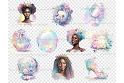 Pastel Black Princess Watercolor, a Person Illustration by GlamArtZhanna (Thumbnail 5 of 5)