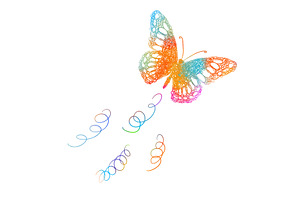 colored butterflies. hand drawing, an Animal Illustration by Nenahliadava Design
